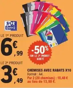 E.Leclerc Chemises avec rabats x10 offre