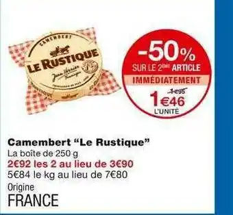 Monoprix Camembert offre
