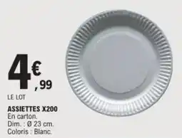 E.Leclerc Assiettes x200 offre