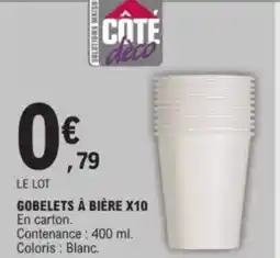 E.Leclerc CATE Gobelets à bière x10 offre