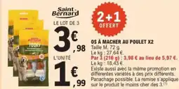 E.Leclerc SAINT BERNARD Os à macher au poulet x2 offre