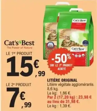 E.Leclerc CAT'S BEST Litière original offre