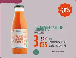 La Vie Claire Jus orange carotte citron bio offre