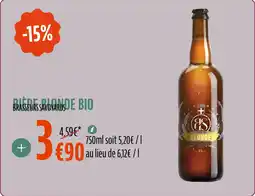 La Vie Claire Biere blonde bio offre