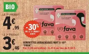 E.Leclerc FAVA Serviettes audacieuses nuit x 10 offre