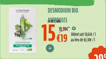 La Vie Claire Desmodium bio ampoules offre