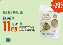 La Vie Claire Herbe d'orge bio en poudre offre