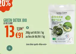 La Vie Claire Green detox bio offre