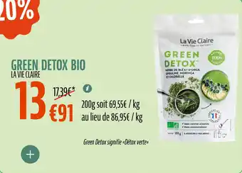 La Vie Claire Green detox bio offre