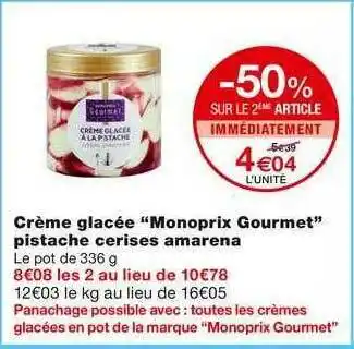 Monoprix Crème Glacée offre