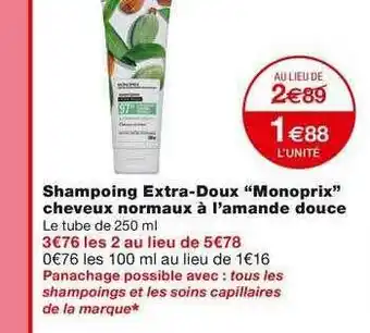 Monoprix Shampoing Extra-doux offre