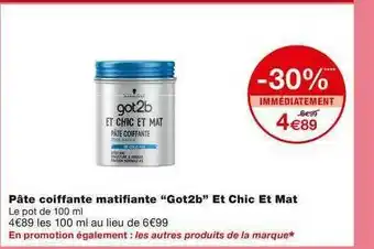 Monoprix Pâte Coiffante Matifiante offre