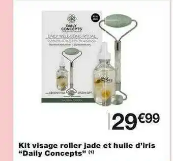 Monoprix Kit Visage Roller Jade Et Huile D'iris offre