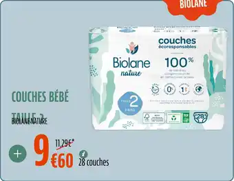 La Vie Claire Couches bébé taille 2 biolane nature offre