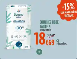 La Vie Claire Couches bébé taille 5 biolane nature offre