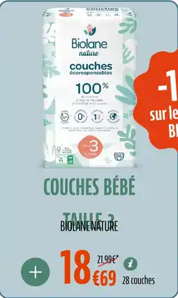 La Vie Claire Couches bébé taille 3 biolane nature offre