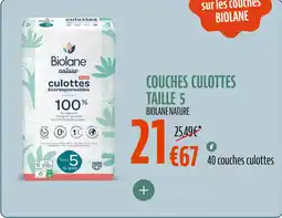 La Vie Claire Couches culottes taille 5 biolane nature offre