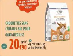 La Vie Claire Croquettes sans céréales bio pour chat stérilisé felichef bio offre