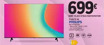 E.Leclerc PHILIPS Tv led 75" 4k offre