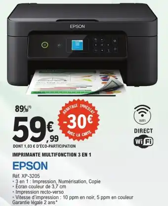 E.Leclerc EPSON Imprimante multifonction 3 en 1 offre