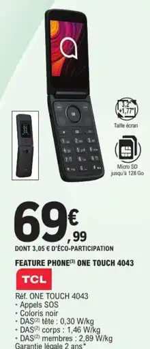 E.Leclerc TCL Feature phone one touch 4043 offre