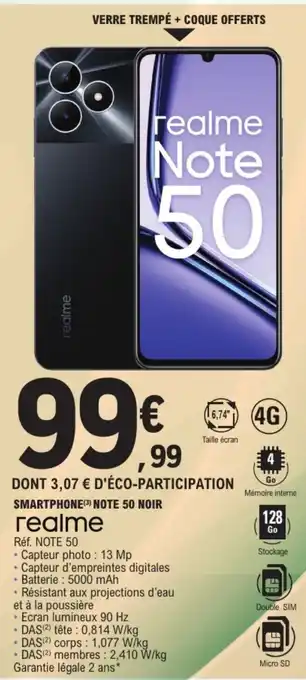 E.Leclerc REALME Smartphone note 50 noir offre