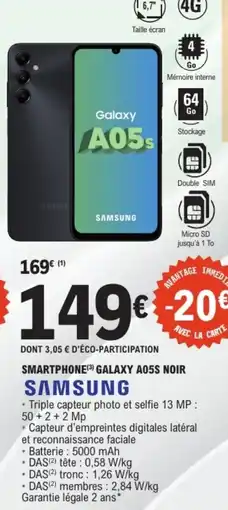 E.Leclerc SAMSUNG Smartphone galaxy a05s noir offre