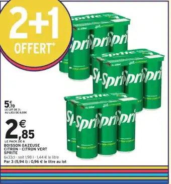 Intermarché SPRITE Boisson gazeuse citron citron vert offre