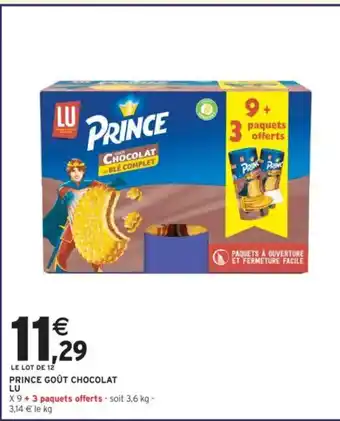 Intermarché LU Prince goût chocolat offre