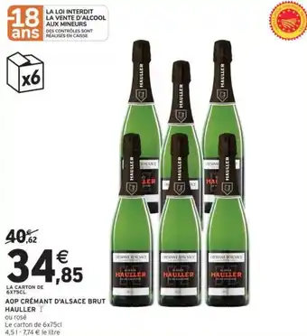 Intermarché Aop crémant d'alsace brut hauller offre