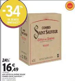 Intermarché COMBES SAINT SAUVEUR  Aop côtes du rhône rouge offre