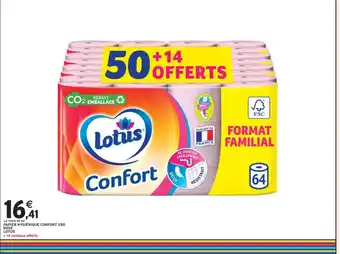 Intermarché LOTUS Papier hygiénique confort x50 rose offre