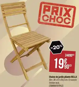 Bricorama Chaise de jardin pliante BELLA offre