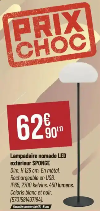 Bricorama Lampadaire nomade LED extérieur SPONGE offre