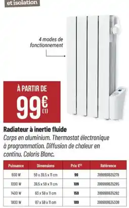 Bricorama Radiateur à inertie fluide offre