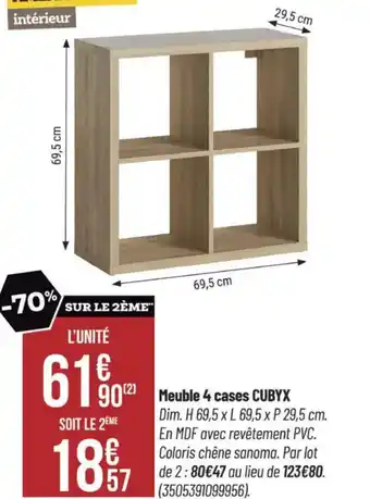 Bricorama Meuble 4 cases CUBYX offre