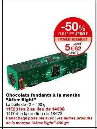 Monoprix Chocolats Fondants à La Menthe offre