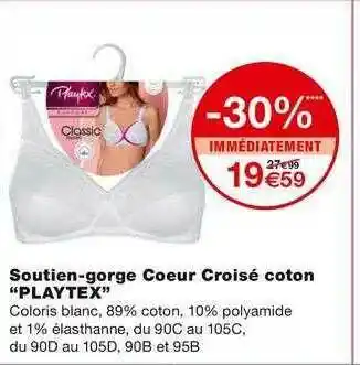 Monoprix Soutien-gorge Cœur Croisé Coton offre