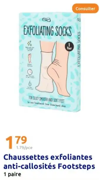 Action Chaussettes exfoliantes anti-callosités Footsteps offre