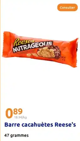 Action Barre cacahuètes Reese's offre