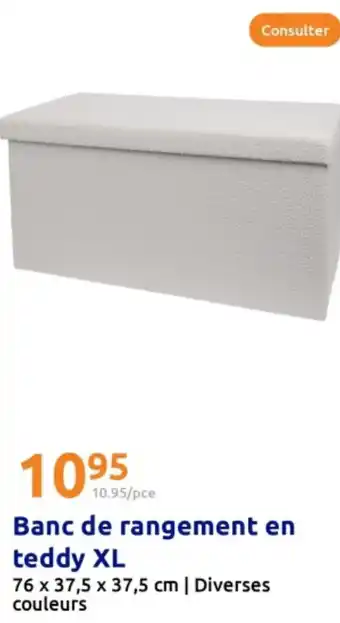 Action Banc de rangement en teddy XL offre