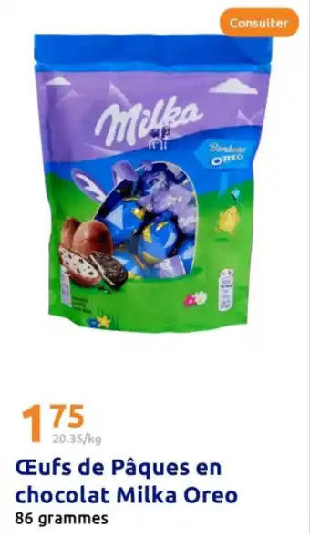 Action MILKA Œufs de Pâques en chocolat Oreo offre