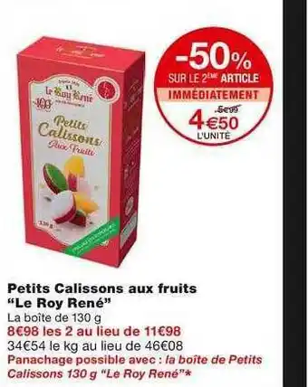 Monoprix Petits Calissons Aux Fruits offre