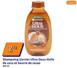 Action GARNIER Shampoing Ultra Doux Huile de coco et beurre de cacao offre