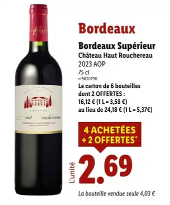 Lidl Bordeaux Supérieur offre