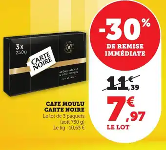 Bi1 Cafe moulu carte noire offre