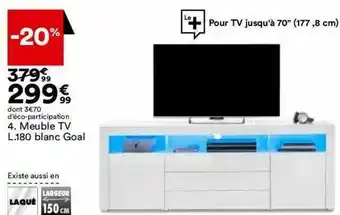 BUT Meuble Tv L.L180 Blanc Goal offre