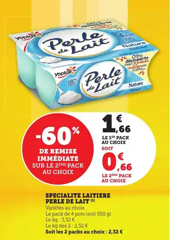 Bi1 Specialite laitiere perle de lait offre