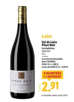 Lidl Val de Loire Pinot Noir offre