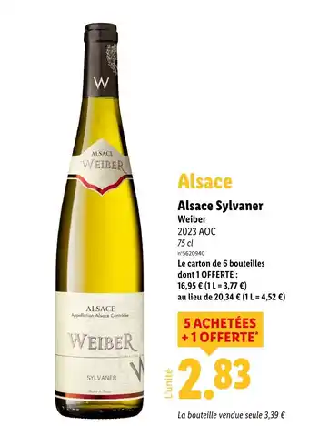 Lidl Alsace Sylvaner offre